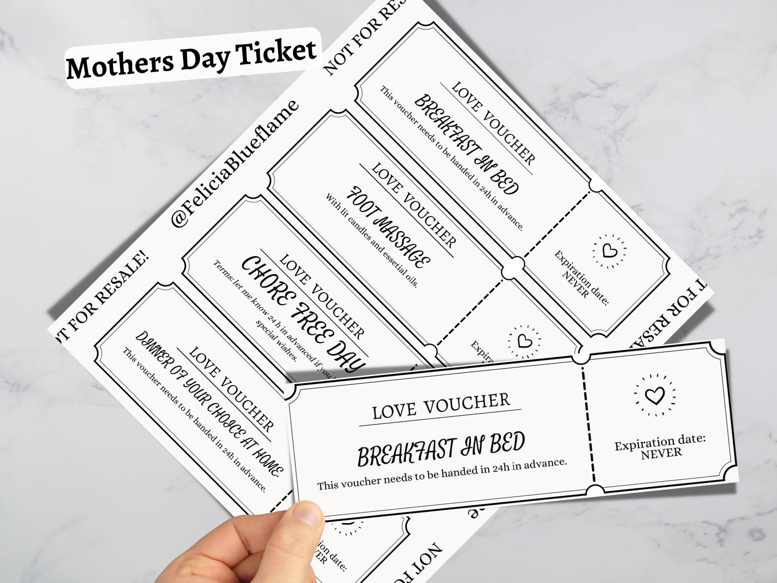 Mothers Day Ticket Template, DIY Ticket Template, Custom Template Ticket, Printable Ticket - Etsy