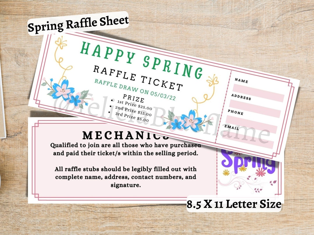 Spring Raffle Templet This item is unavailable - Etsy