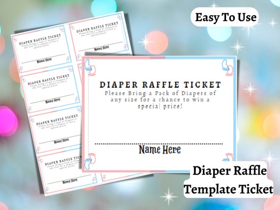 Baby Shower Raffle Ticket Template Sheet Editable Tickets - Etsy