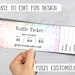 Raffle Sheet Template Ticket, Diy Ticket, Custom Ticket, Rainbow ...