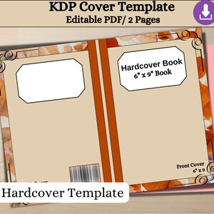 Book Cover, Editable Template 6x9 Hardcover book cover, KDP Book Covers, Journal Cover, Commercial Use, Ready To Upload Pdf