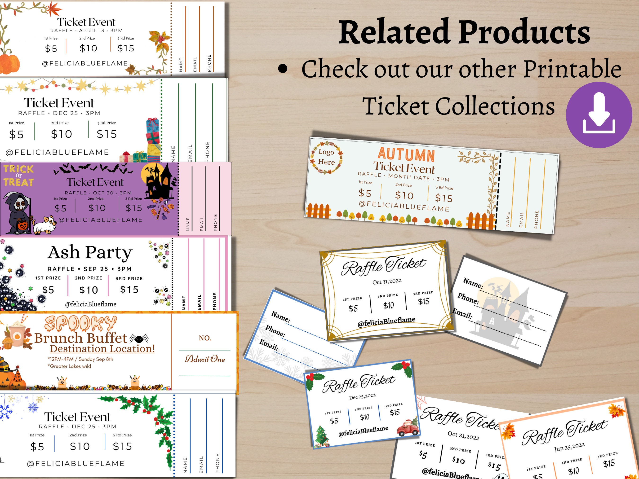 Printable Raffle, Editable Raffle Template Ticket, Diy Ticket, Custom ...