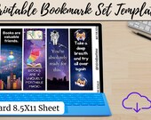 Printable Bookmarks Template Printable Bookmarks Set - Etsy
