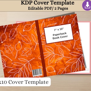 Fall Cover, Editable Template 7x10 paperback book cover, KDP Book Covers, Journal Cover, Commercial Use, Ready To Upload Pdf