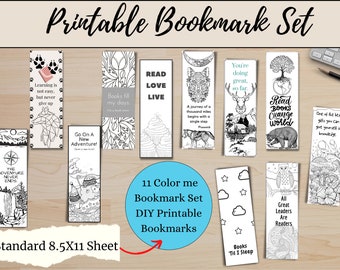 Coloring Bookmark, Printable bookmarks, Digital Bookmarks, letter size, Custom Bookmark, Digital Download, Cute Bookmark, unique Bookmark
