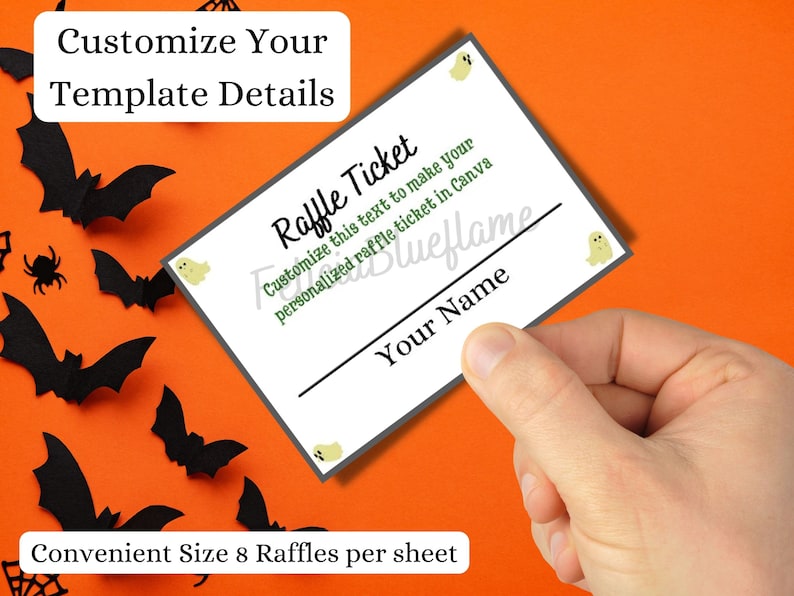 Halloween Raffle Lettering Halloween Raffle Ticket Template, DIY Custom Ticket (digital Download ...