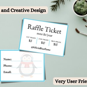 Blue ticket, Printable Raffle, Editable Raffle Template Ticket, Diy Ticket, Custom Ticket, winter, Blank Ticket set