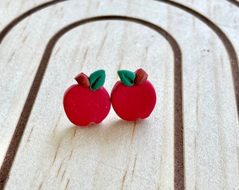 Apple Studs | Handmade Polymer Clay Earrings