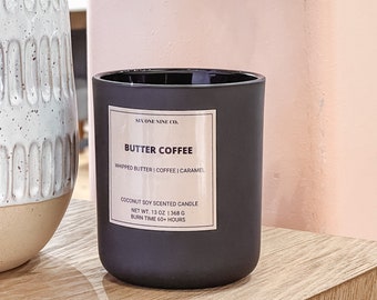 Butter Coffee | Whipped Butter + Coffee + Caramel | Coconut Soy Candle | Home Decor Aromatherapy | Gift | Vegan Cruelty Free