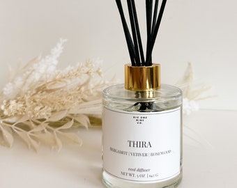 THIRA Reed Diffuser Cardamom, Bergamot, Verbena, Vetiver, Rosewood Flameless Diffuser, Home Fragrance, Home Decor Rattan Diffuser