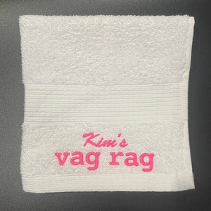 Personalized Vag Rag, gag gift, naughty gift, bachelorette party favor, naughty stocking stuffer, naughty christmas gift.