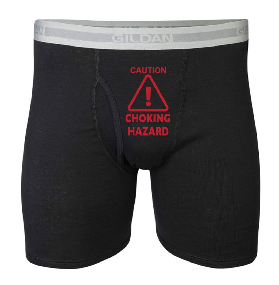 Caution Choking Hazard Men's Underwear Bottoms, Bachelor Party Favor,  Naughty Valentines Day Gift. 