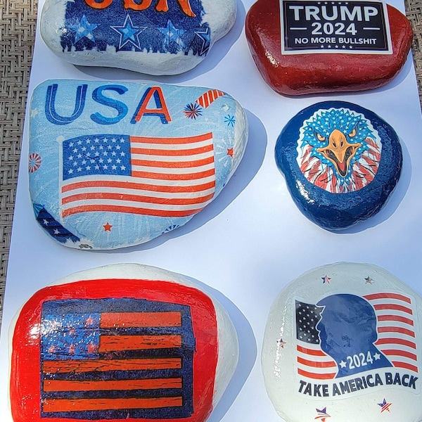 Patriotic Garden Rocks