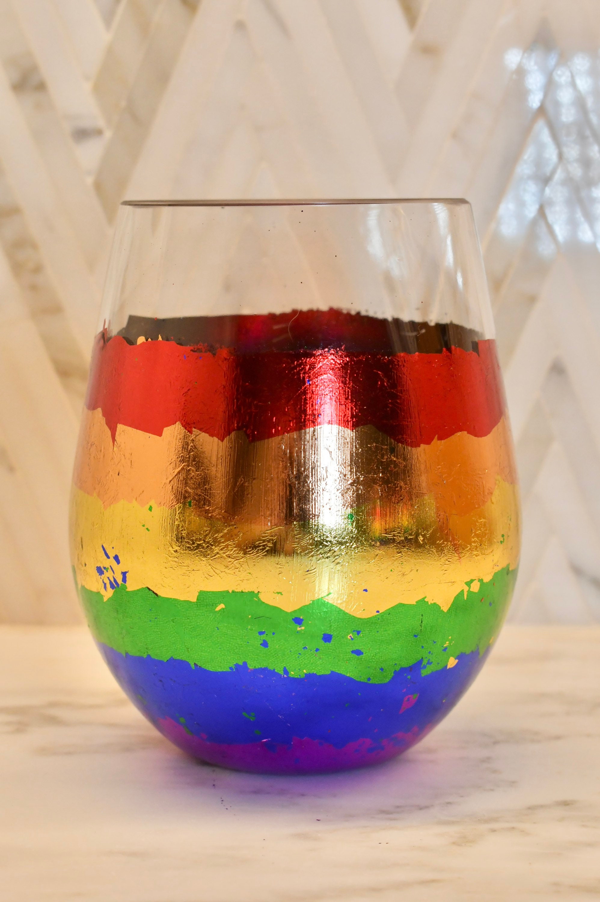 Pride Non-breakable Stemless Wine Glass: Single 