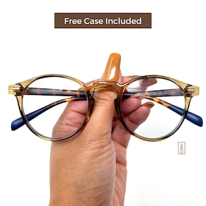Blue Light Blocking Photochromic Glasses Round Circle Lenses - Tan/Leopard/ Blue Transitions to Sunglasses | Work From Home | Anti- Headache