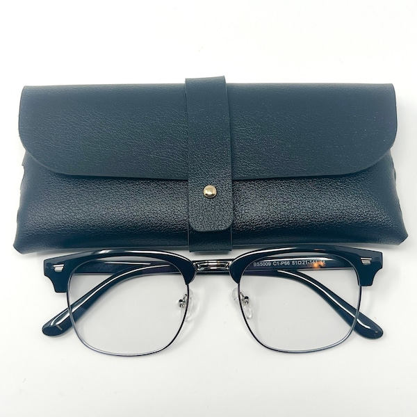 Blue Light Blocking Photochromic Glasses Vintage Style - Metal Frame- Black Temples - Transitions to Sunglasses | Anti- Headache