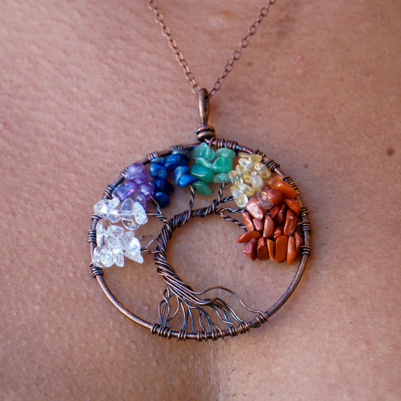 7 Chakra Tree of Life Pendant Necklace | Earth & Soul - Earth And Soul