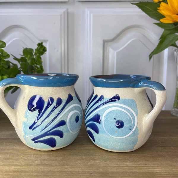 Mystery Set of 2 Authentic Jarrito Mugs - Handcrafted Mexican Pottery - Hand Painted Mexican Mug - Talavera Mugs - Jarrito Clay Mug