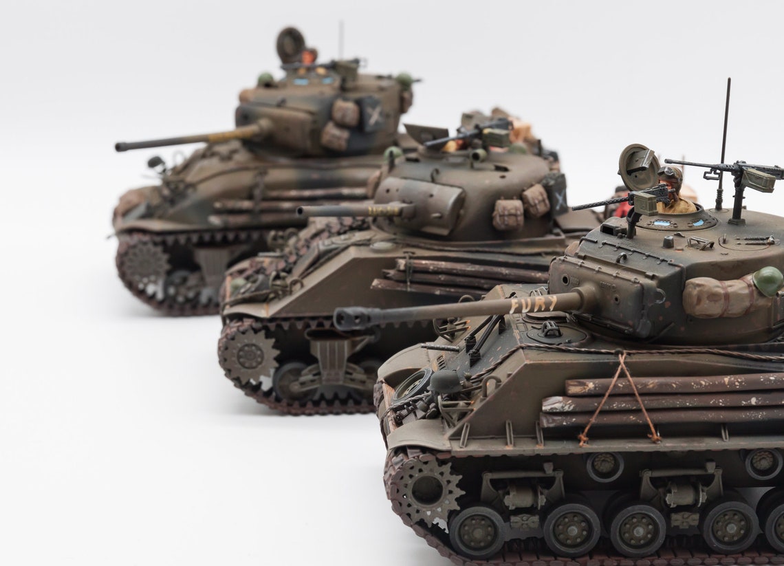 Trio of Sherman Tanks From the Movie Fury. M4A3E876 fury, M4A475 lucy ...