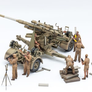 VORBESTELLUNG: 88 mm Flak 36/37, deutsche Artillerie, 1/35 pro bemaltes Modell von Tamiya.
