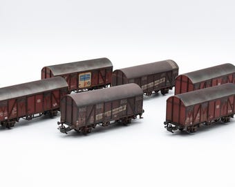 Pro painted Märklin and Rocco DB closed freight train carriages H0 (1/87) scale (price per model).