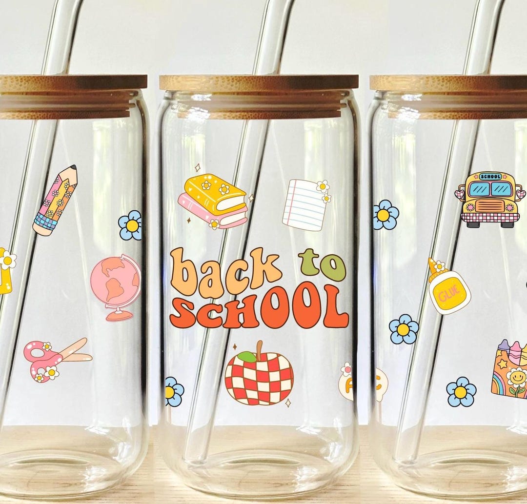 16 Oz Glass Can Wrap PNG Digital Download Tumbler Libbey Glass Back to ...