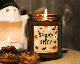 9oz Spooky Candle, Funny Halloween Decor, Halloween Candle, Custom Candle, Halloween Party Favor, Halloween Gifts, Halloween Decoration