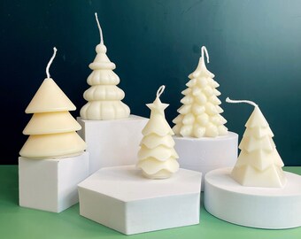 Christmas Tree Candle, Snow Tree, Soy and Beeswax Candle, Scented Candle, Christmas Gift, Christmas Tree Candle, Winter Candle Holiday Decor