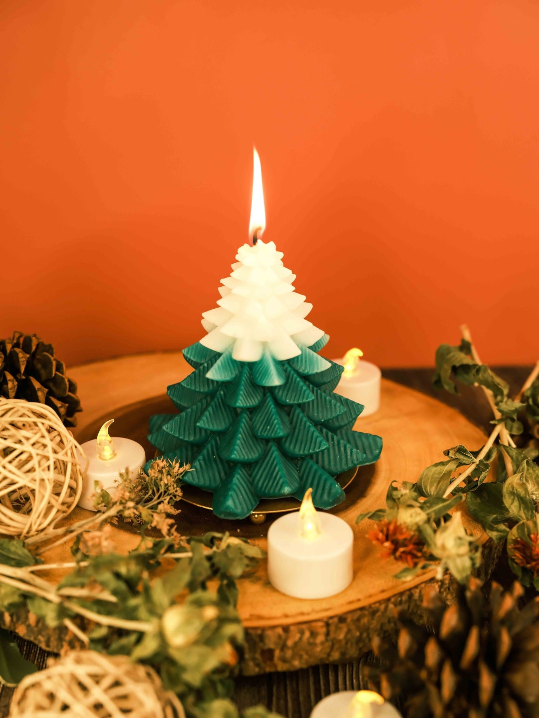 5 Large Size Cute Christmas Tree Candle Christmas Candle Christmas Home