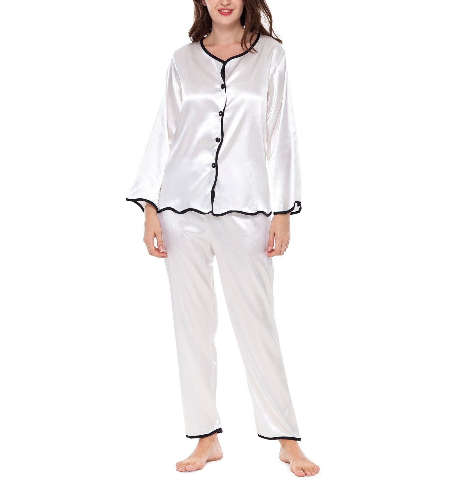 Stripe Accent Monogram Pajama Shirt - Women - Ready-to-Wear