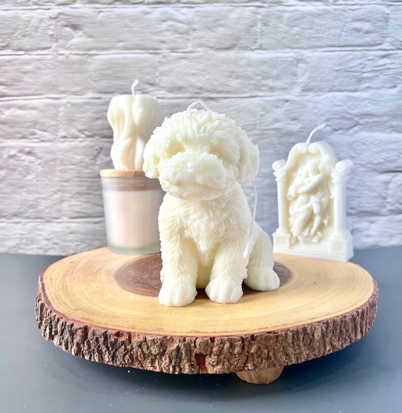 Dog Candle Aesthetic Room Decor Doggy Candle Natural Etsy