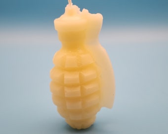 Handmade Beeswax Hand Grenade Shaped Candles