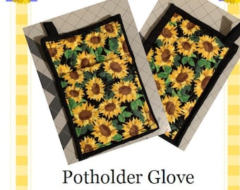 Potholder/Hot Pad with Glove and Hook Pattern