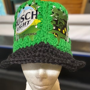 Beer Can Crochet Hat Busch Light Farmer