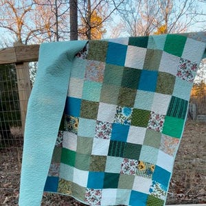 Handmade Green Patchwork Quilt
