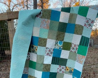 Handmade Green Patchwork Quilt