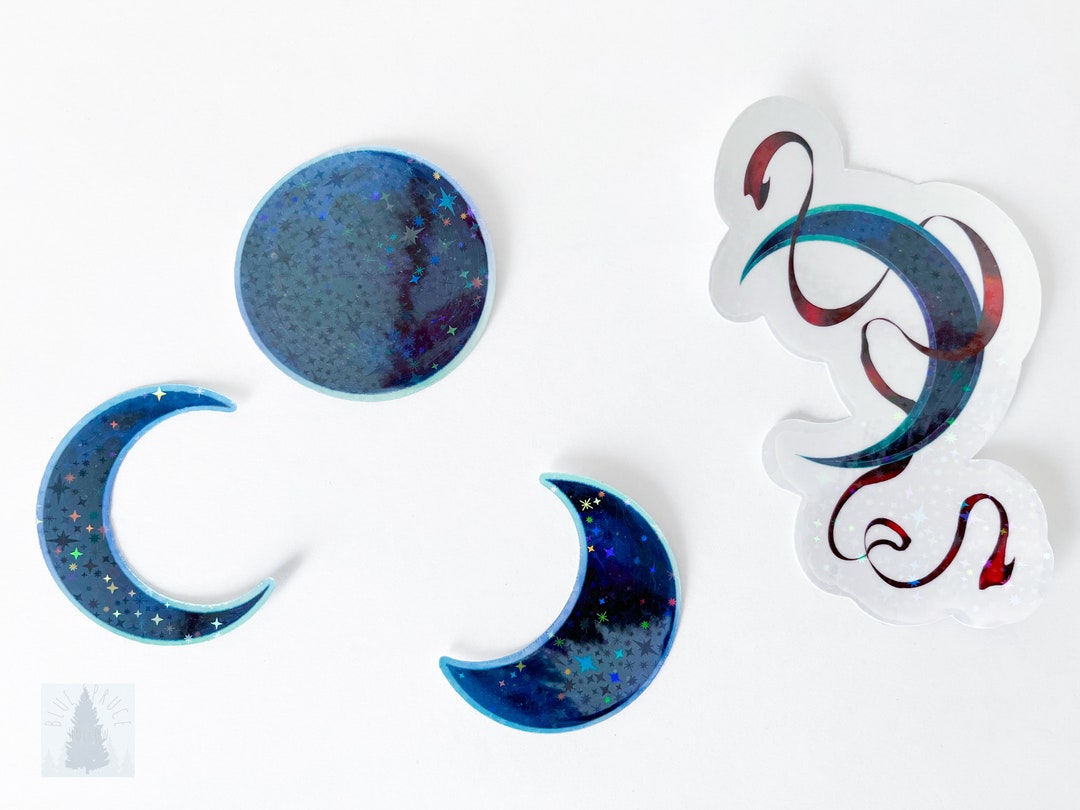 Moon Sticker Apple Moon Sticker Set - Etsy