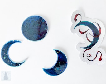 Conjunto de pegatinas de luna