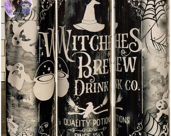 Witches Brew Tumbler, Halloween Tumbler, Witch Tumbler, 20oz Skinny Tumbler, Ghost Tumbler, Halloween Ghost Tumbler, Spooky Tumbler, Custom