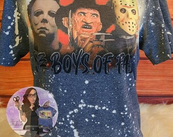 Boys Of Fall Halloween Shirt, Horror Characters Tee, Boys Of Fall, Halloween Tshirt, Bleached Halloween Shirt, Horror Tshirt, Custom Tshirt