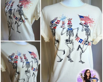 4th Of July Skeletons, Dancing Skeletons, Fourth Of July Shirt, Skeleton Shirt, Fourth Of July Dancing Skeletons Shirt, Independence Day Tee