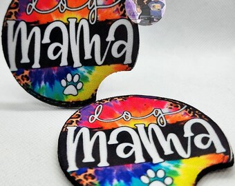 Dog Mama Car Coaster Set, Car Coasters, Dog Mom, Dog Mama, Gift For Mom, Set of Car Coasters, Custom Car Accessories, Dog Mom Gift, Neoprene