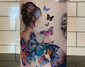 Mama Glass Tumbler, Strong Mom Glass Tumbler, Mothers Day Tumbler, Gift For Mom, Strong Moms Butterfly Tumbler, Libbey Frosted Glass Tumbler