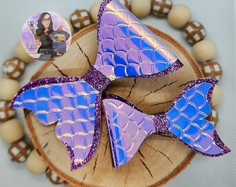 Mermaid Hair Bow, Hair Bow For Girls, Mermaid Tail Hair Clip, Mermaid Tail Hair Bow, Faux Leather Mermaid Bow, Bow For Girls, Mermaid Scales