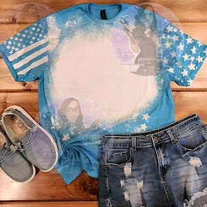 Bleached Sublimation BLANK Shirt, Bleached Tee, American Flag Bleached Shirt, Shirt For Sublimation, Dtf, Screen Print, Dtg Print, and Vinyl