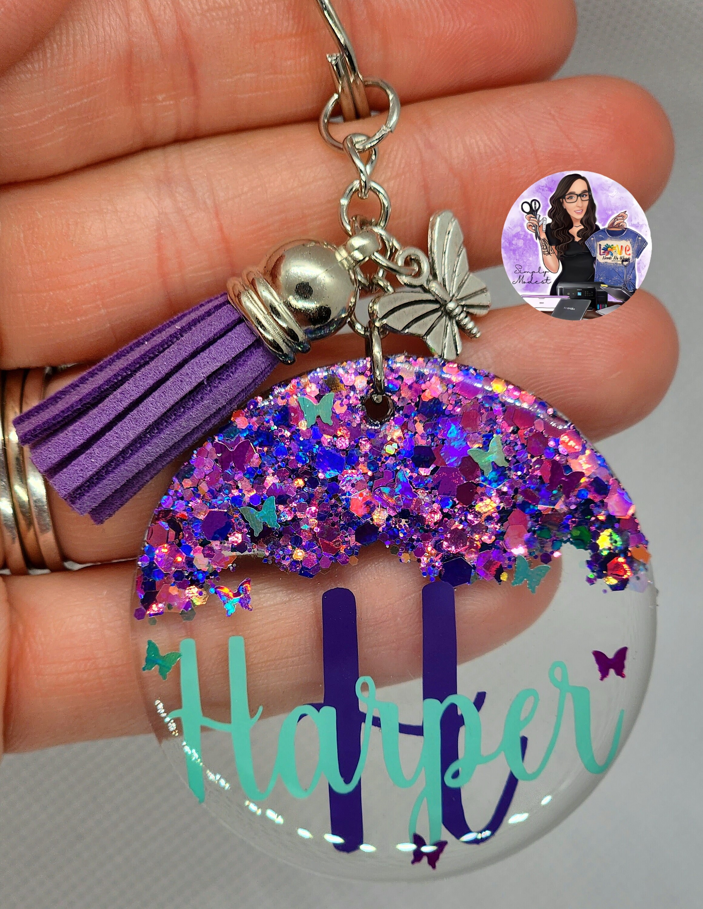 Llaveros Inicial Mujeres Llavero Personalizado Letra Inicial - Con Borla, Resina Epoxi, Regalo Para Mujeres Y Niñas Llavero Regalo Niñas