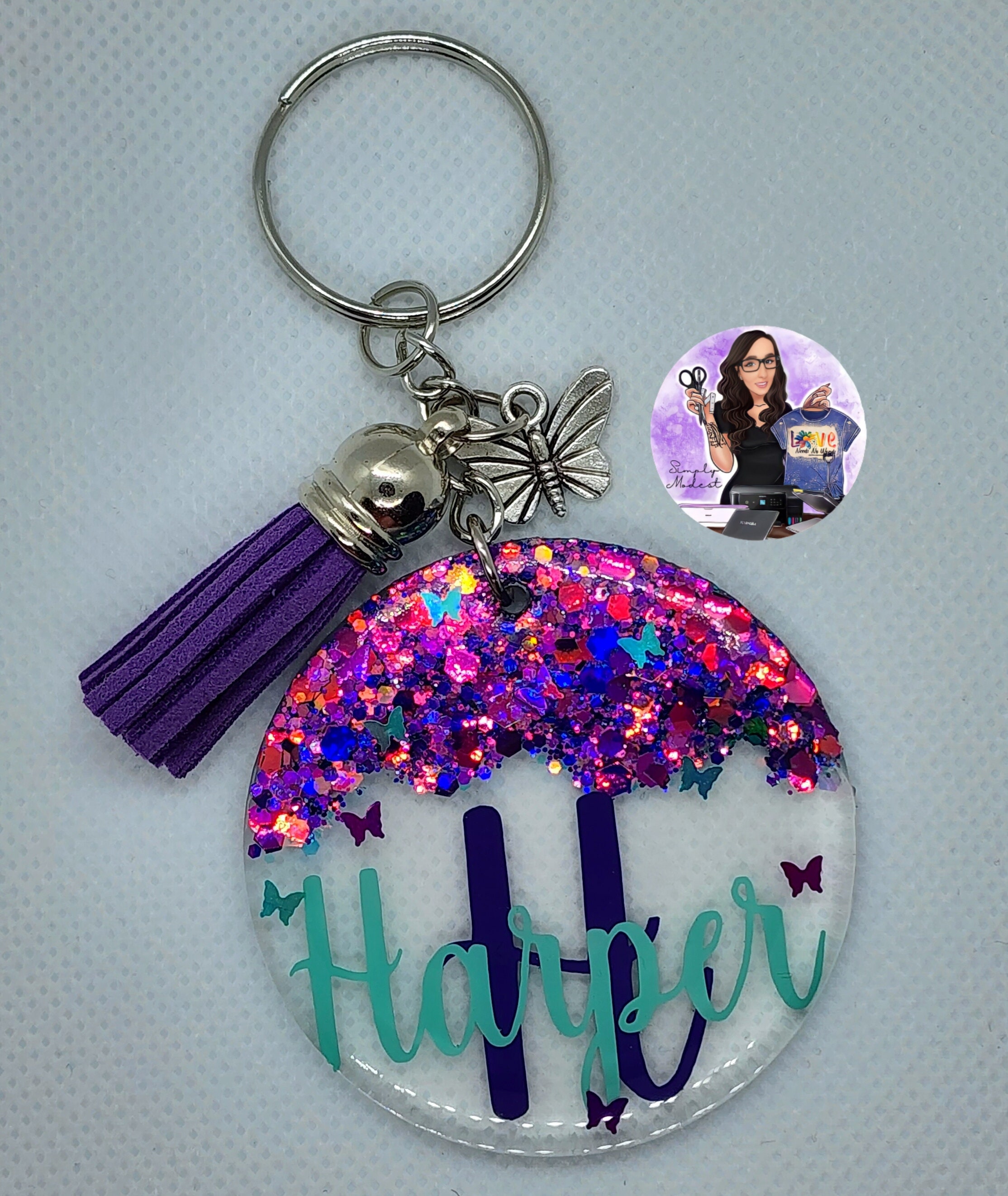 Llaveros Inicial Mujeres Llavero Personalizado Letra Inicial - Con Borla, Resina Epoxi, Regalo Para Mujeres Y Niñas Llavero Regalo Niñas