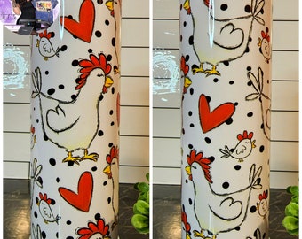 Chicken Tumbler, Chicken Mom Tumbler, Chicken Life, Stainless Steel Tumbler, 20oz Skinny Tumbler, Crazy Chicken Lady, Gift For Her, Animals