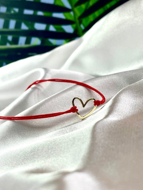 Red String Bracelet Heart Gift for Her Mom Girlfriend Etsy