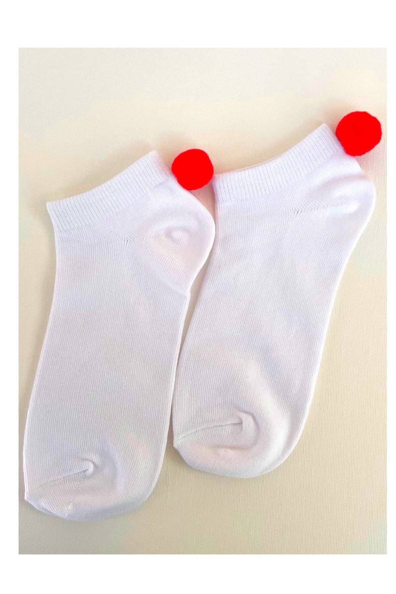 Retro Pom Pom Socks Etsy